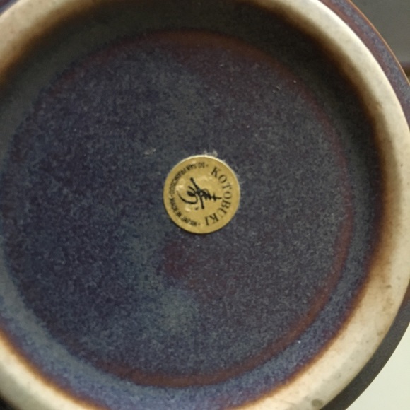 Kotobuki Japanese Ceramic Tea Mugs With Strainer Set of 2 Blue Purple Green - Picture 6 of 8